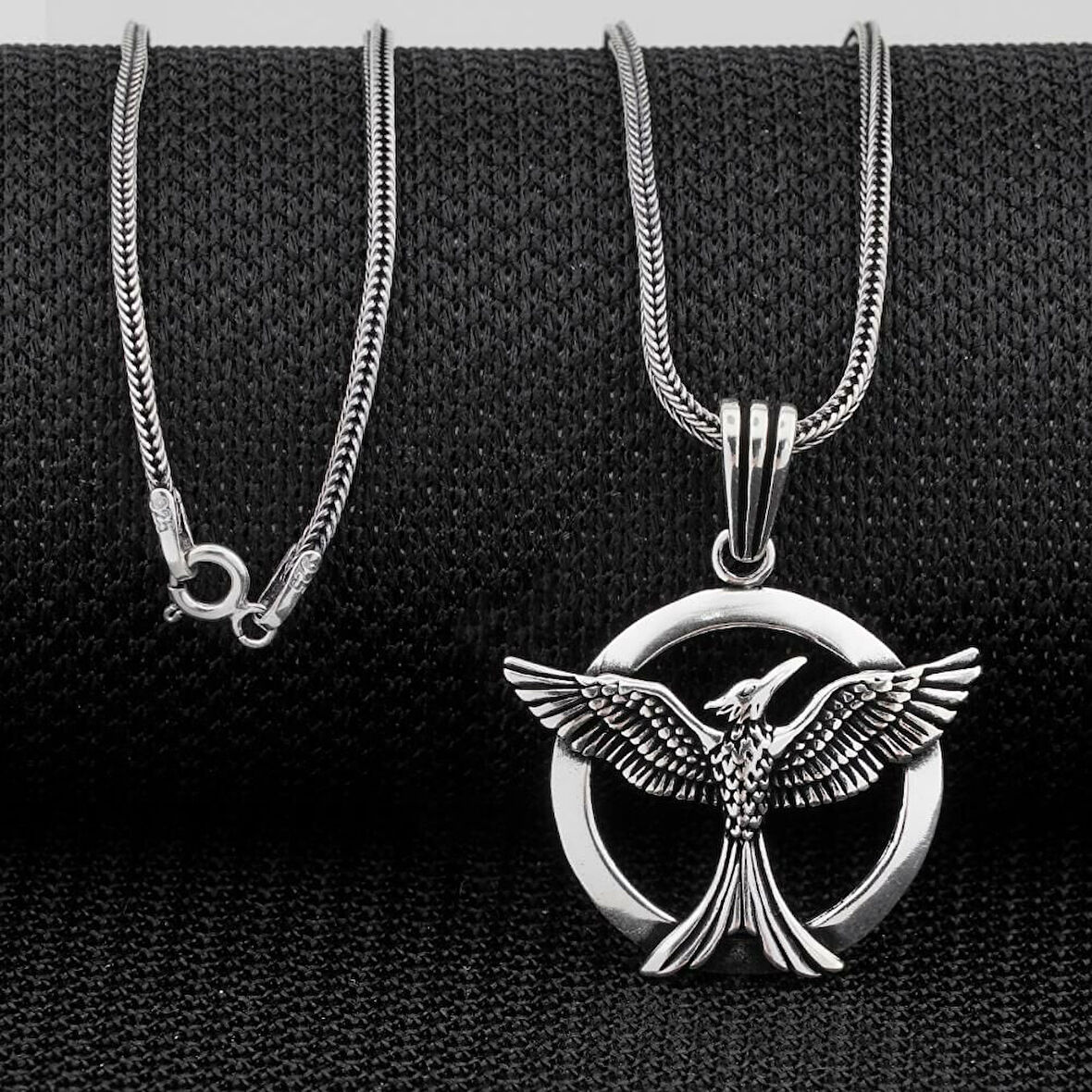 Ankakuşu  925 Ayar Gümüş Erkek Kolye