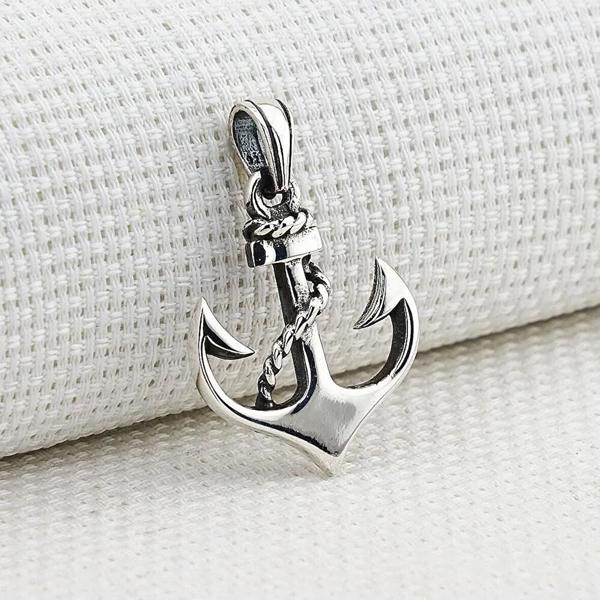 Çapa  Tasarımlı 925 Ayar Gümüş Erkek Kolye Ucu