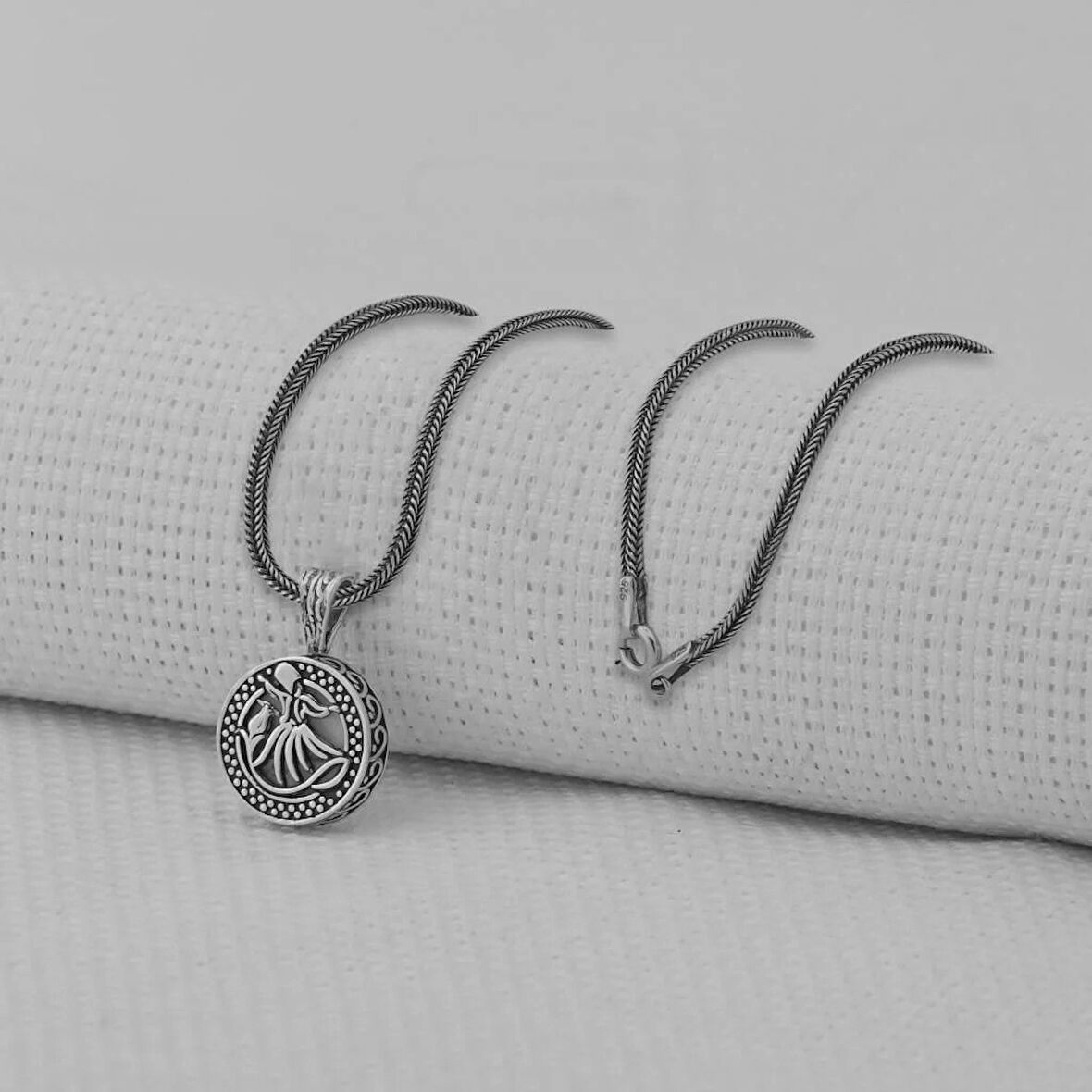 Mevlana Kebir Dualı Cevşen 925 Ayar Gümüş Erkek Kolye