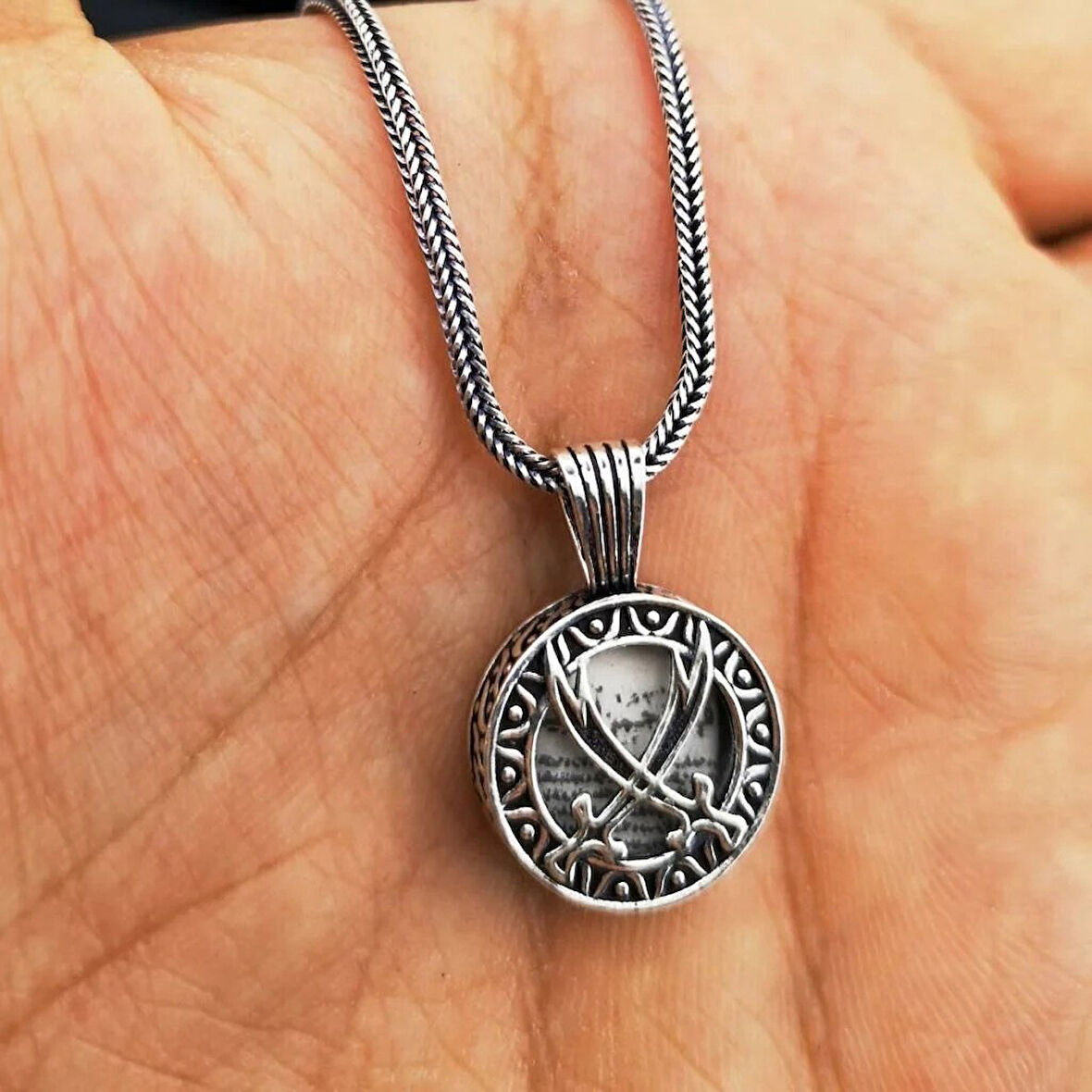 Zulfikar Kebir Dualı Cevşen 925 Ayar Gümüş Erkek Kolye