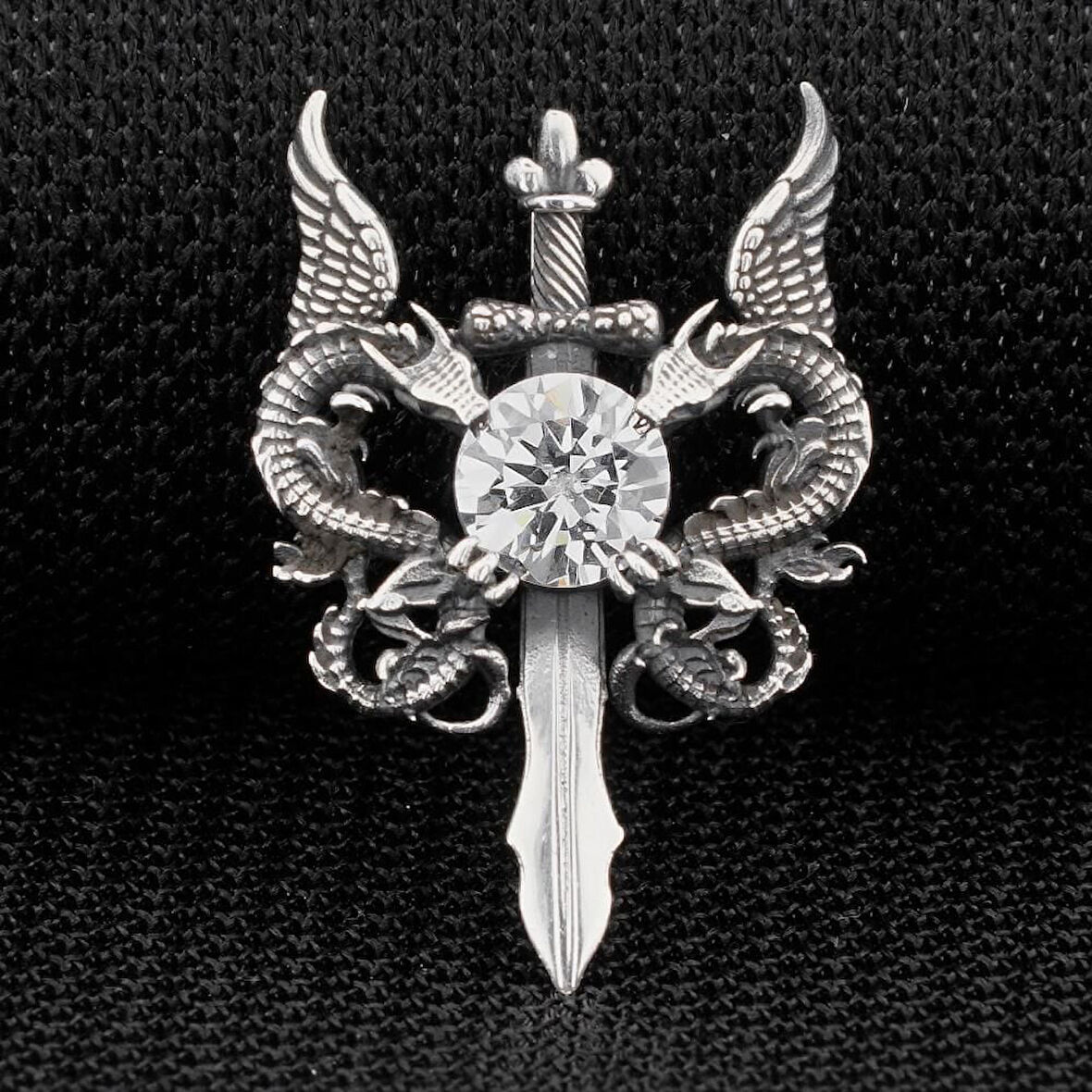 Ay Yıldız Dualı  925 Ayar Gümüş Erkek Kolye Ucu