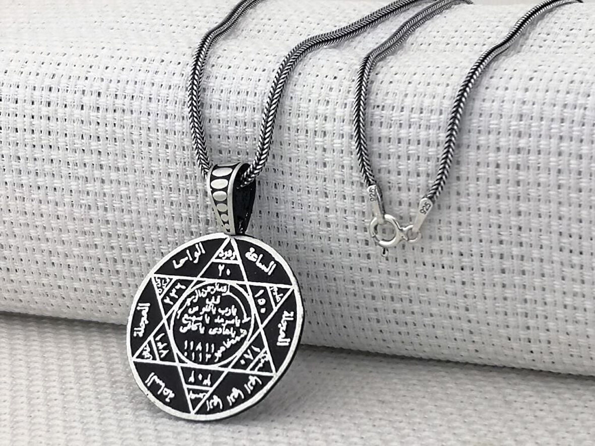 Hz Süleyman Mührü 925 Ayar Gümüş Erkek Kolye