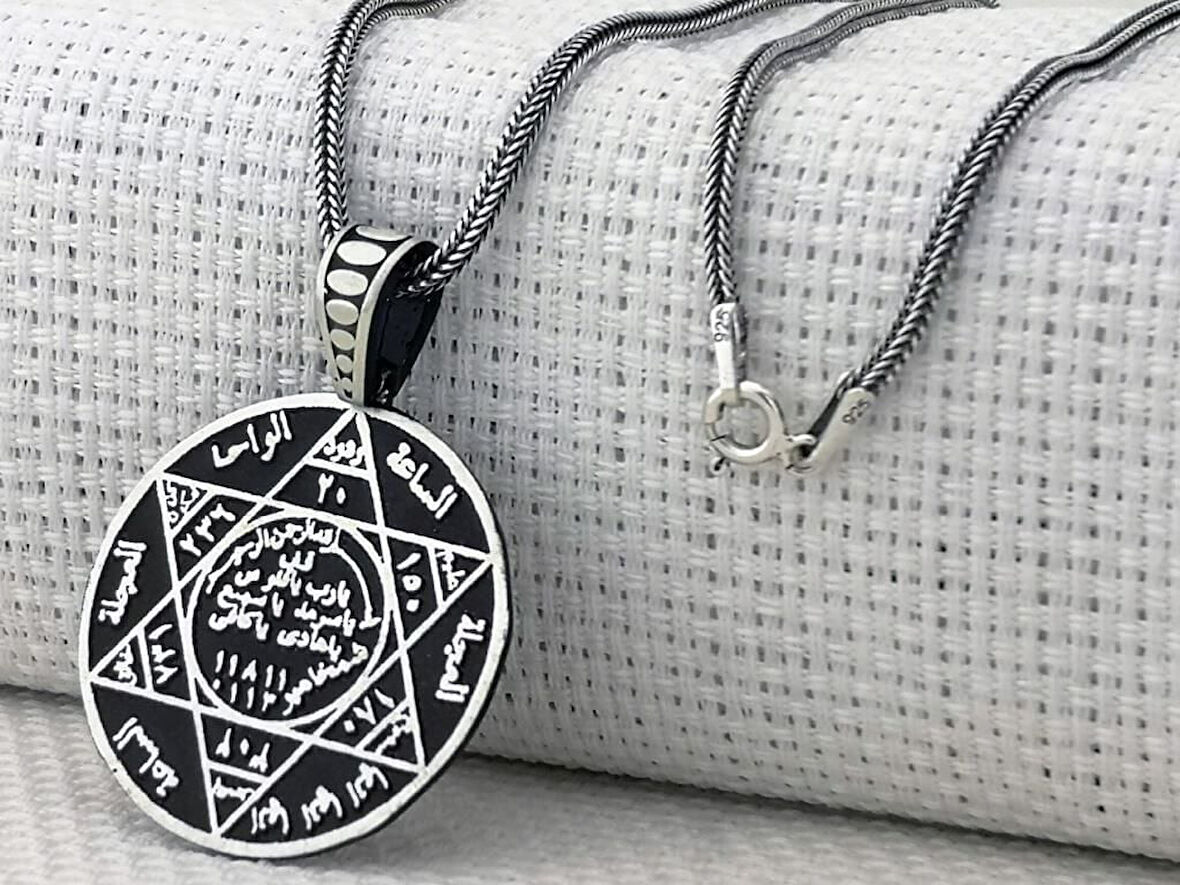 Hz Süleyman Mührü 925 Ayar Gümüş Erkek Kolye