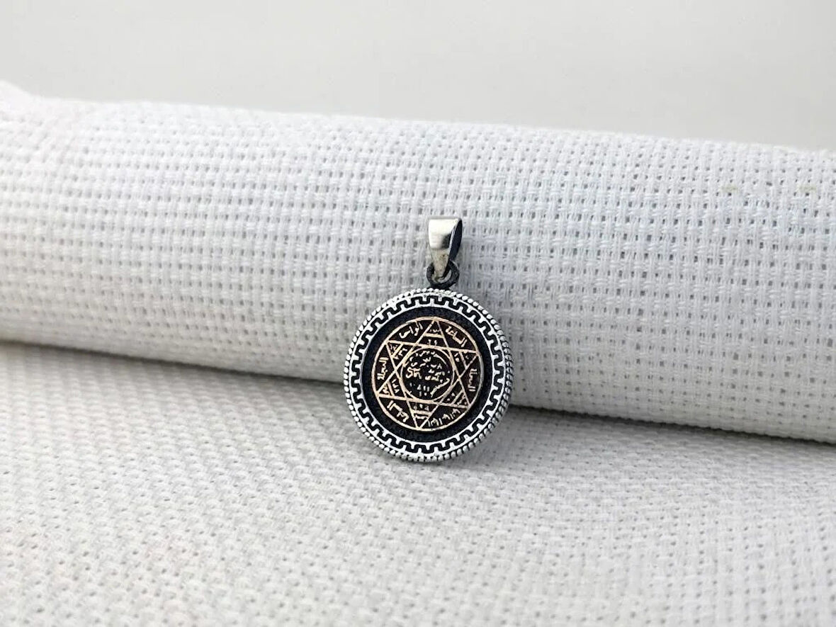 Hz Süleyman Mührü 925 Ayar Gümüş Erkek Kolye Ucu