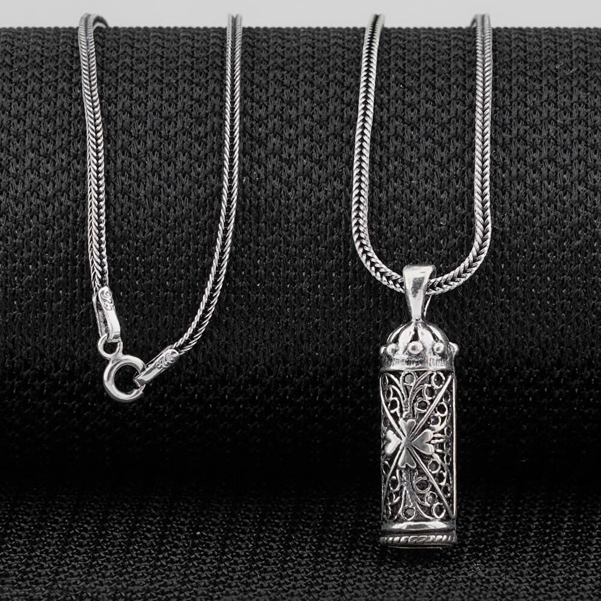 Tasarım Cevşen Dualı 925 Ayar Gümüş Erkek Kolye