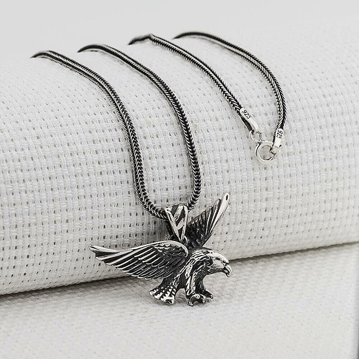 Kartal Tasarımlı 925 Ayar Gümüş Erkek Kolye