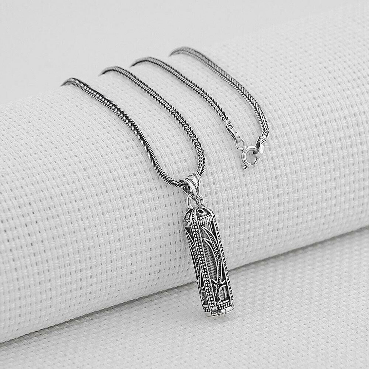 Zulfikar Tasarımlı Kebir Dualı Cevşen 925 Ayar Gümüş Erkek Kolye