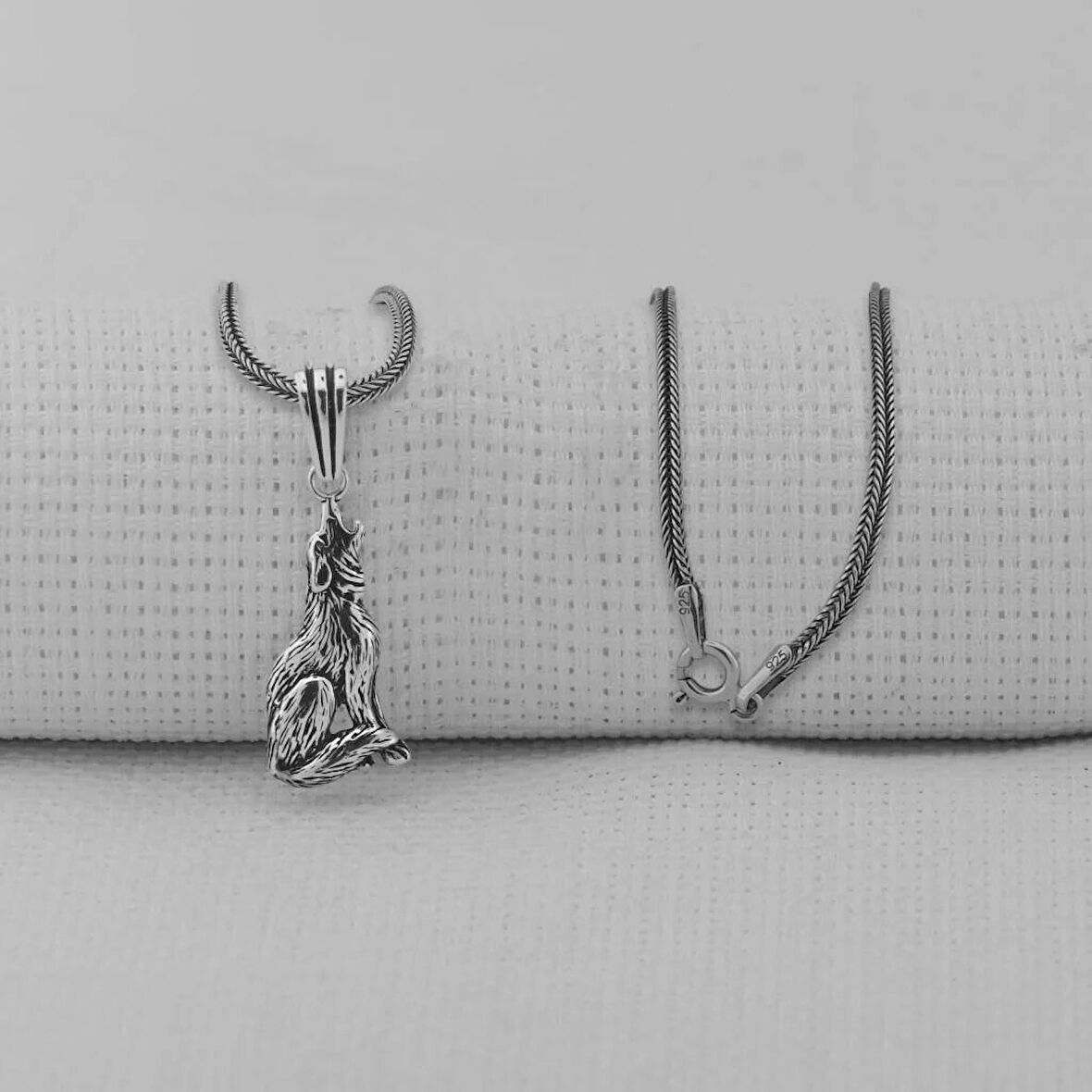 Kurt Simgeli 925 Ayar Gümüş Erkek Kolye