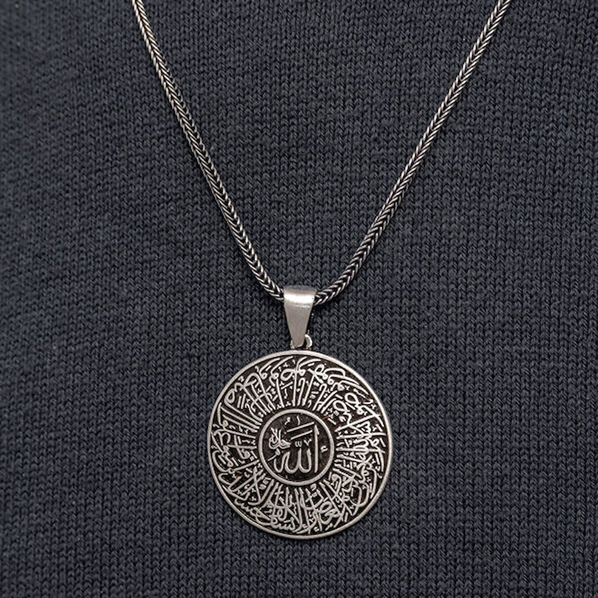 Asr Suresi Cevşen Dualı 925 Ayar Gümüş Erkek Kolye