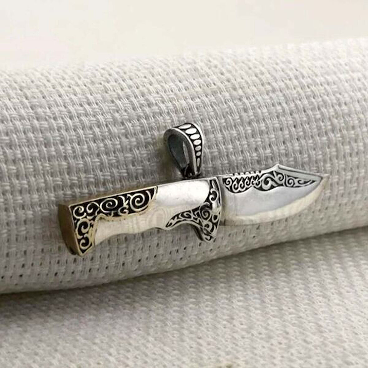 Avcı Cakı 925 Ayar Gümüş Erkek Kolye