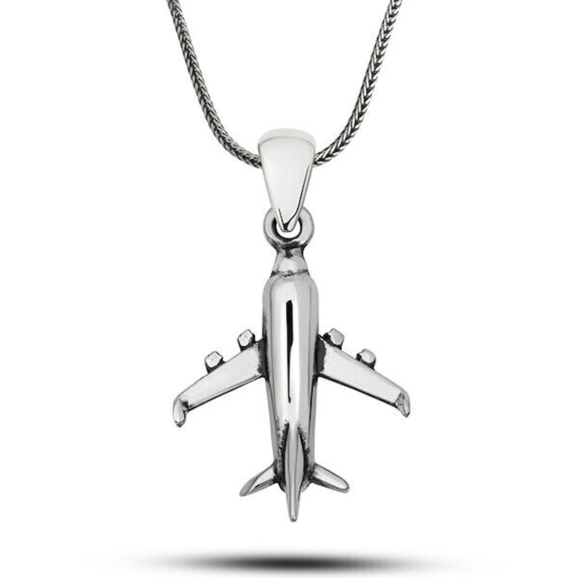 Uçak 925 Ayar Gümüş Erkek Kolye