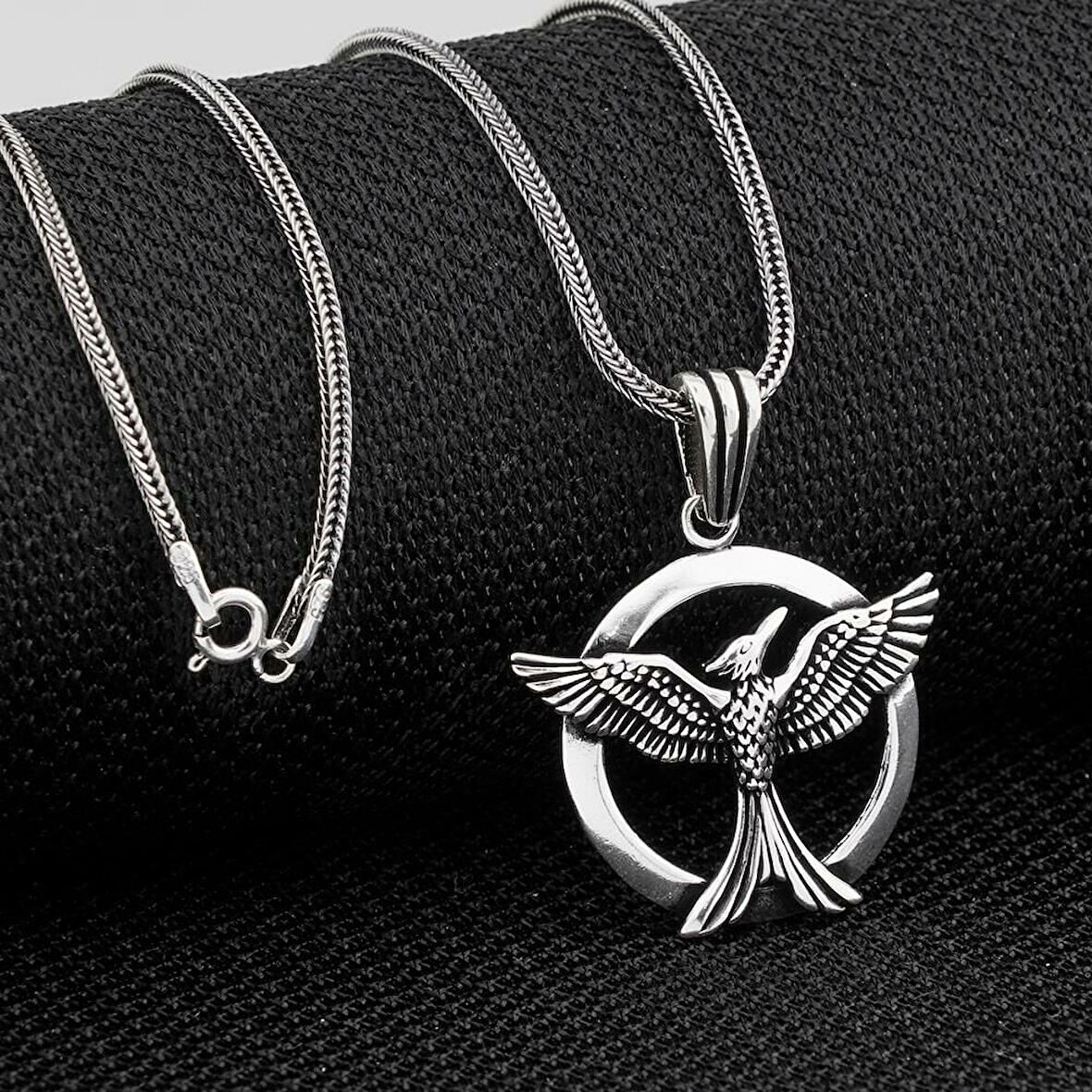 Ankakuşu  925 Ayar Gümüş Erkek Kolye