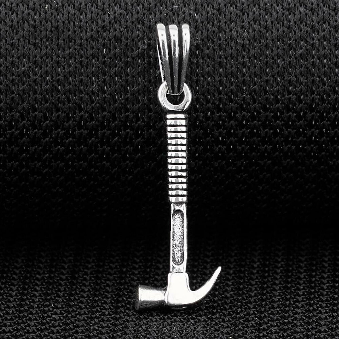 Çekiç Tasarımlı 925 Ayar Gümüş Erkek Kolye Ucu
