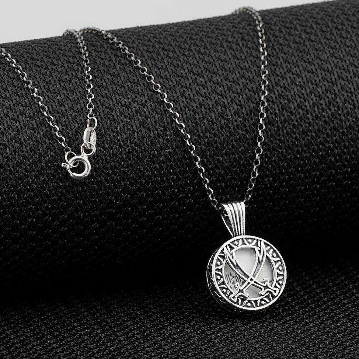 Zulfikar Kebir Dualı Cevşen 925 Ayar Gümüş Erkek Kolye