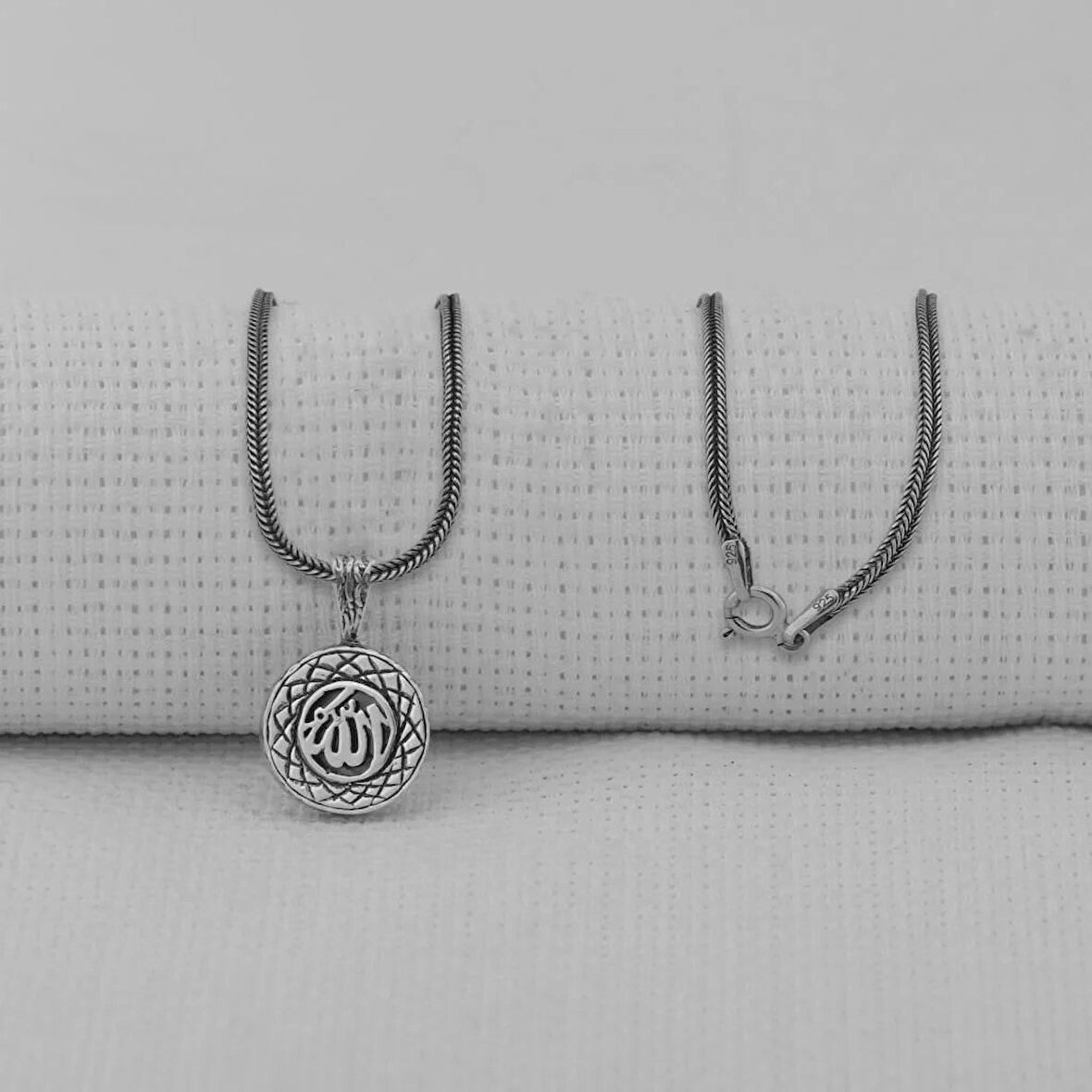 Allah Yazılı Kebir Dualı Cevşen 925 Ayar Gümüş Erkek Kolye