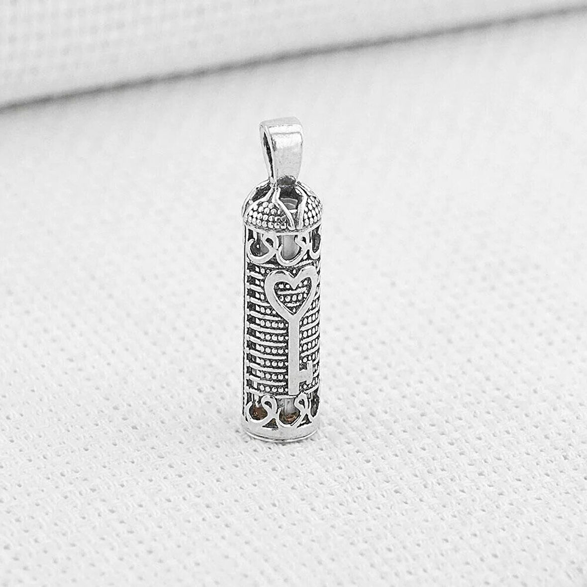 Kalp Anahtar Dualı Cevşen 925 Ayar Gümüş Erkek Kolye Ucu