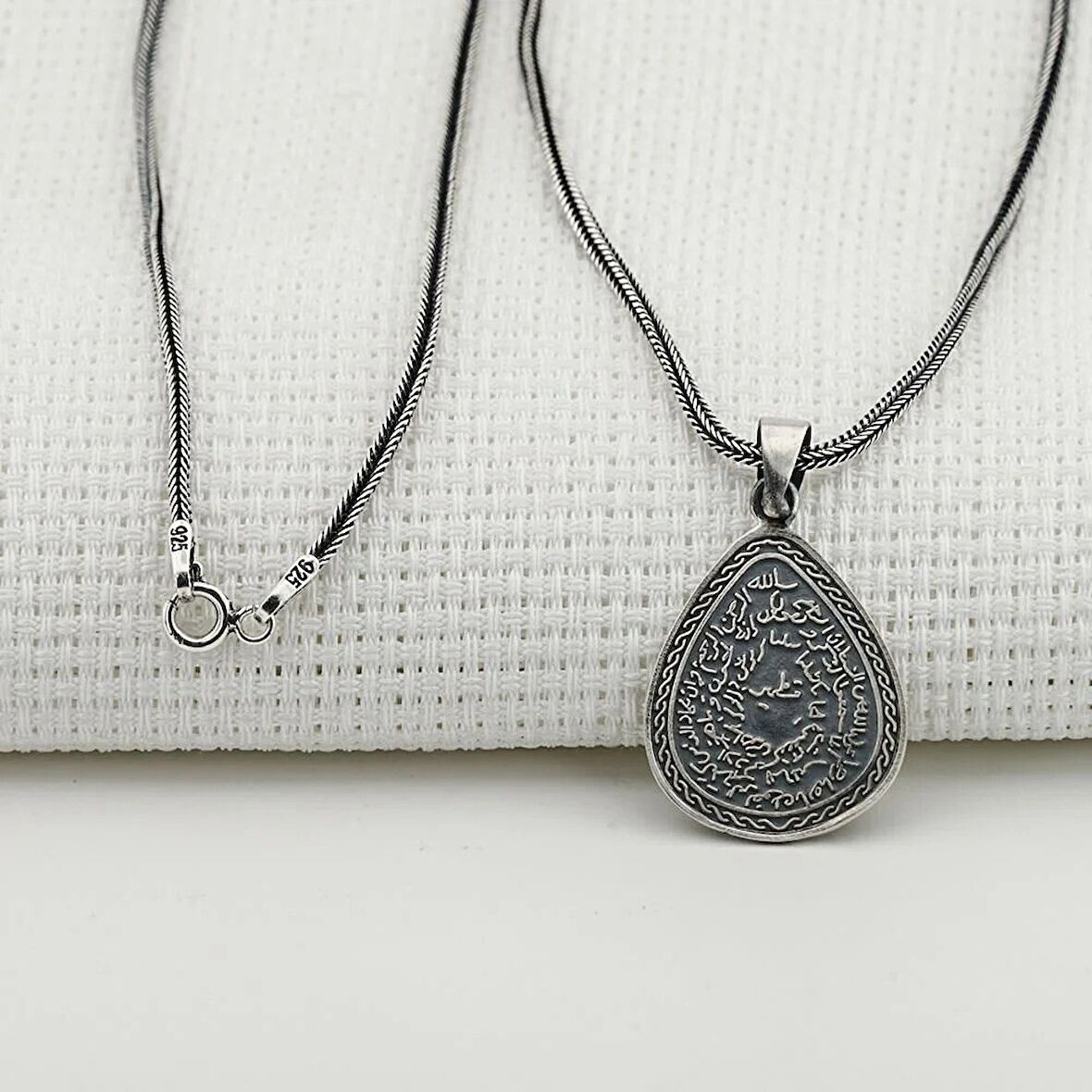 Kıtmir Ve Nazar Dualı 925 Ayar Gümüş Erkek Kolye