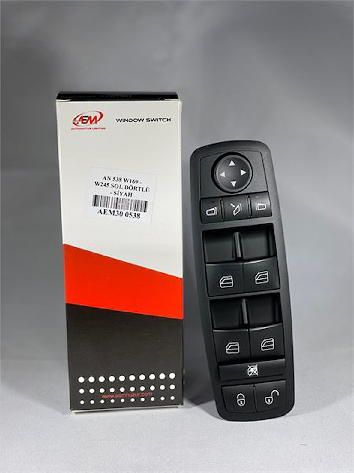 Mercedes Cam Acma Salteri On Sol (komple, Siyah, Ayna Katlamalı) A-Class W169 04>12 B-Class W245 05>11 - Aem30 0538