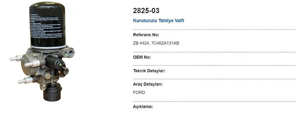 Ford Truck Hava Kurutucu Komple - Ford Cargo / 1838 - 4136 (20 Bar) - May 2825-03