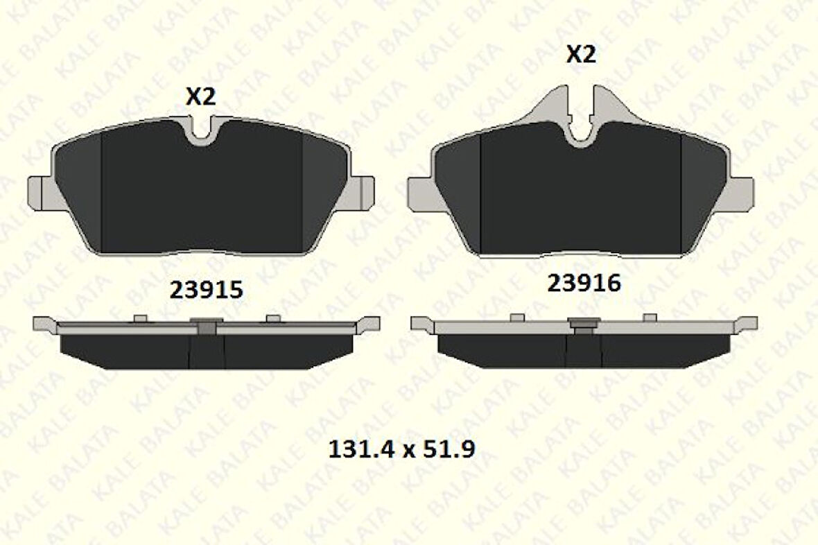 Bmw Fren Balatası On Bmw E87 F45 Mini R55 R56 R57 R58 F54 04> - Kale B 23915 178 15 Msh