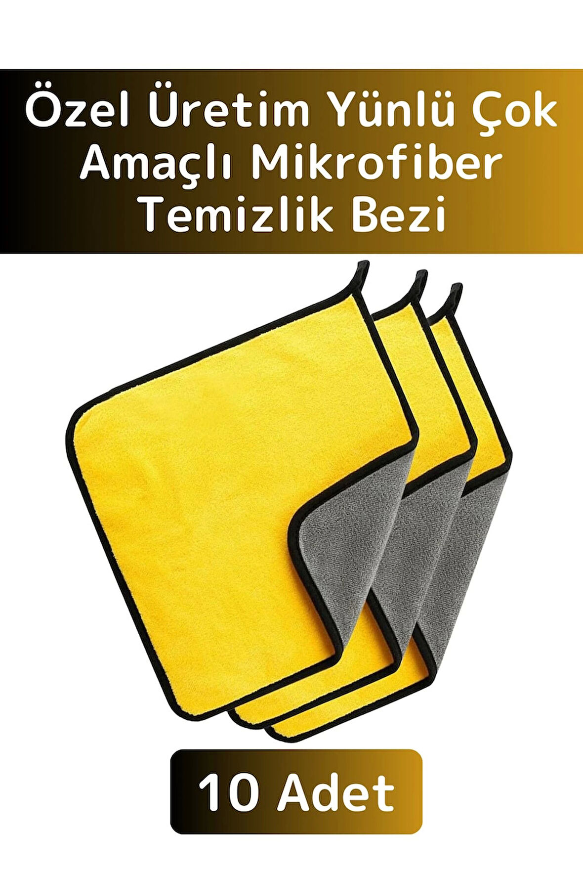 Premium Yüksek Kaliteli Yünlü Mikrofiber Araba Mutfak Banyo Lavabo Yıkama Temizleme Bezi 10 Adet