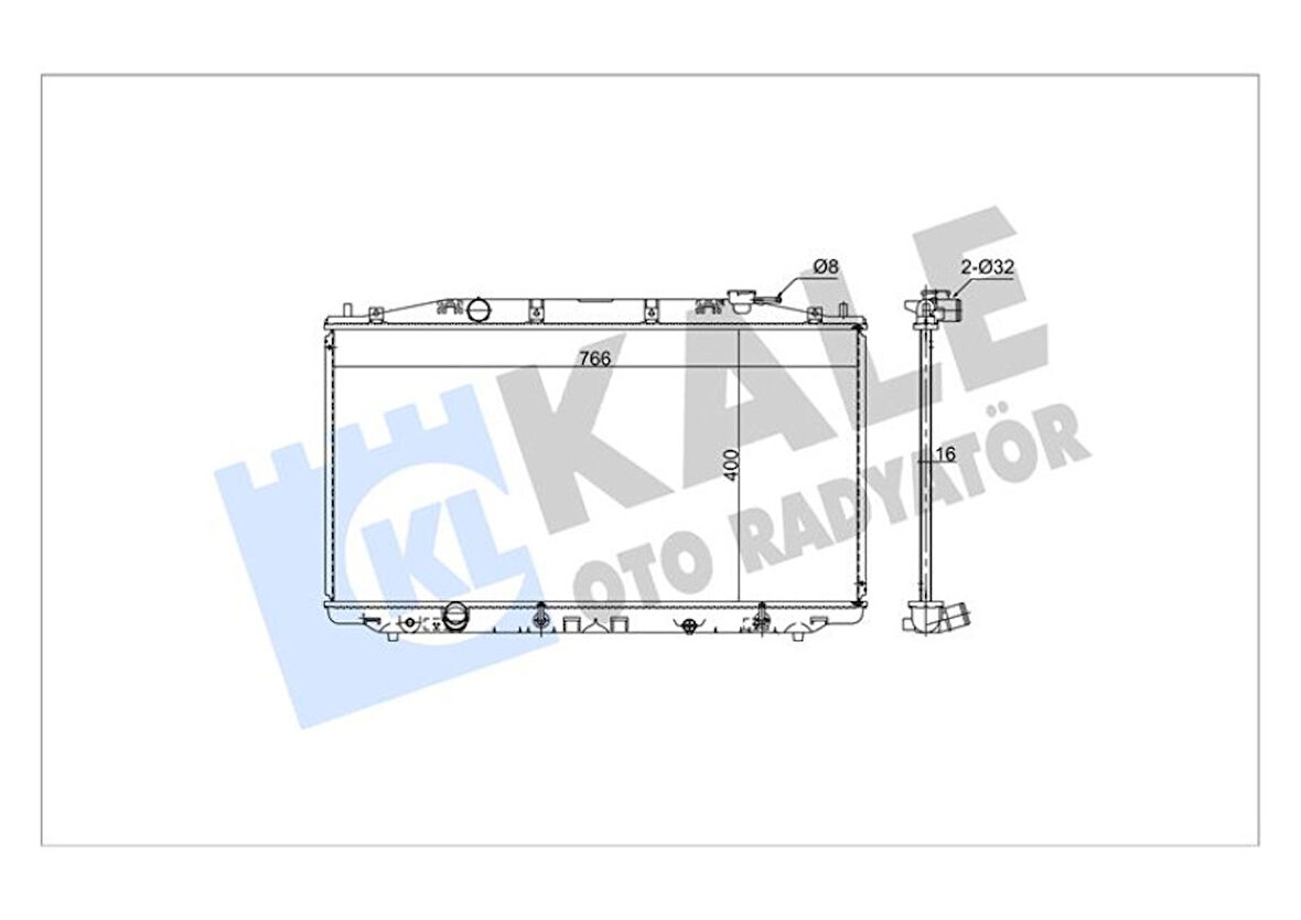 Honda Motor Radyatoru Honda Accord 08-> Otomatık (400x766x16) - Kale 361915
