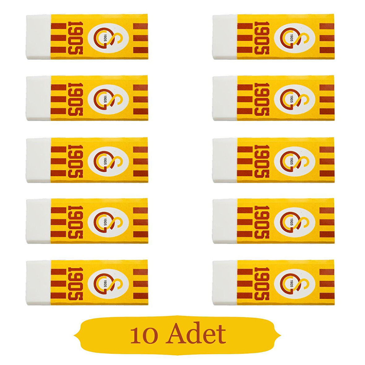 Galatasaray No:20 PVC Free Büyük Boy Beyaz Silgi 10 Adet