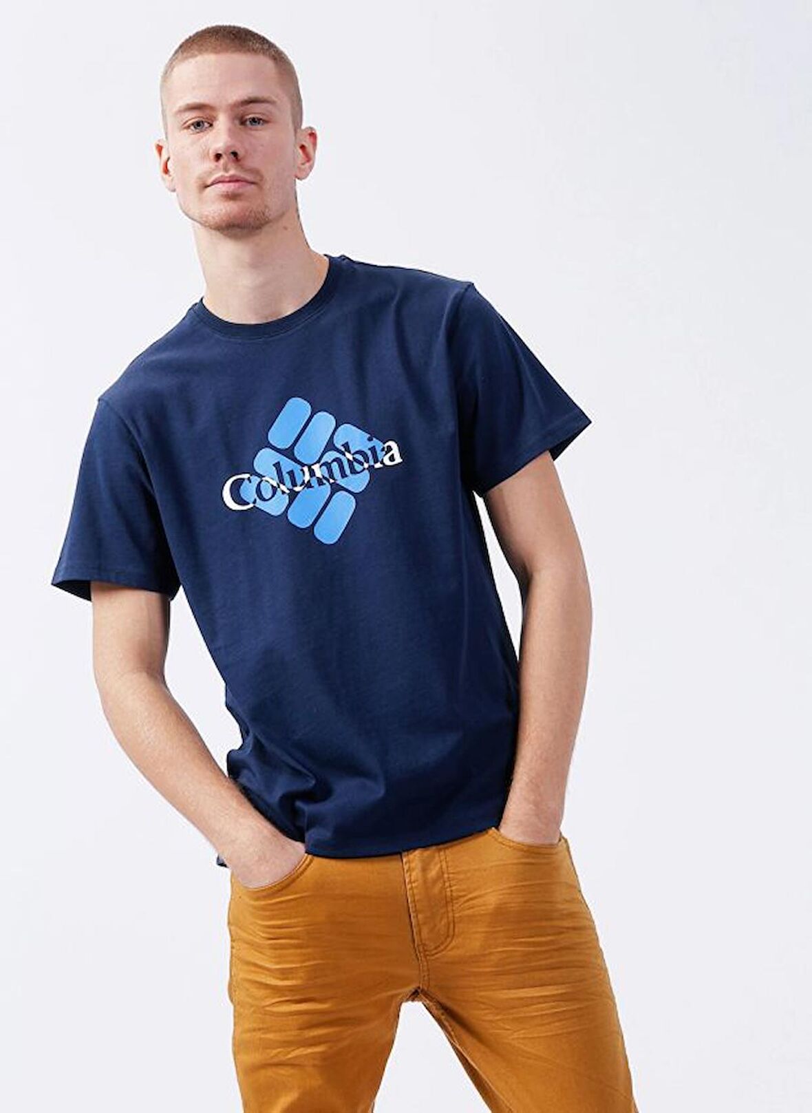 Columbia CSC M Centered Gem SS Tee Erkek Lacivert Tişört CS0289-466