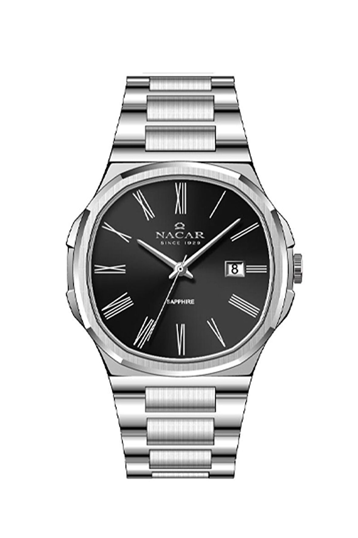 SAFİR CAM KLASİK GÜMÜŞ ERKEK KOL SAATİ NC33-298377-ABM