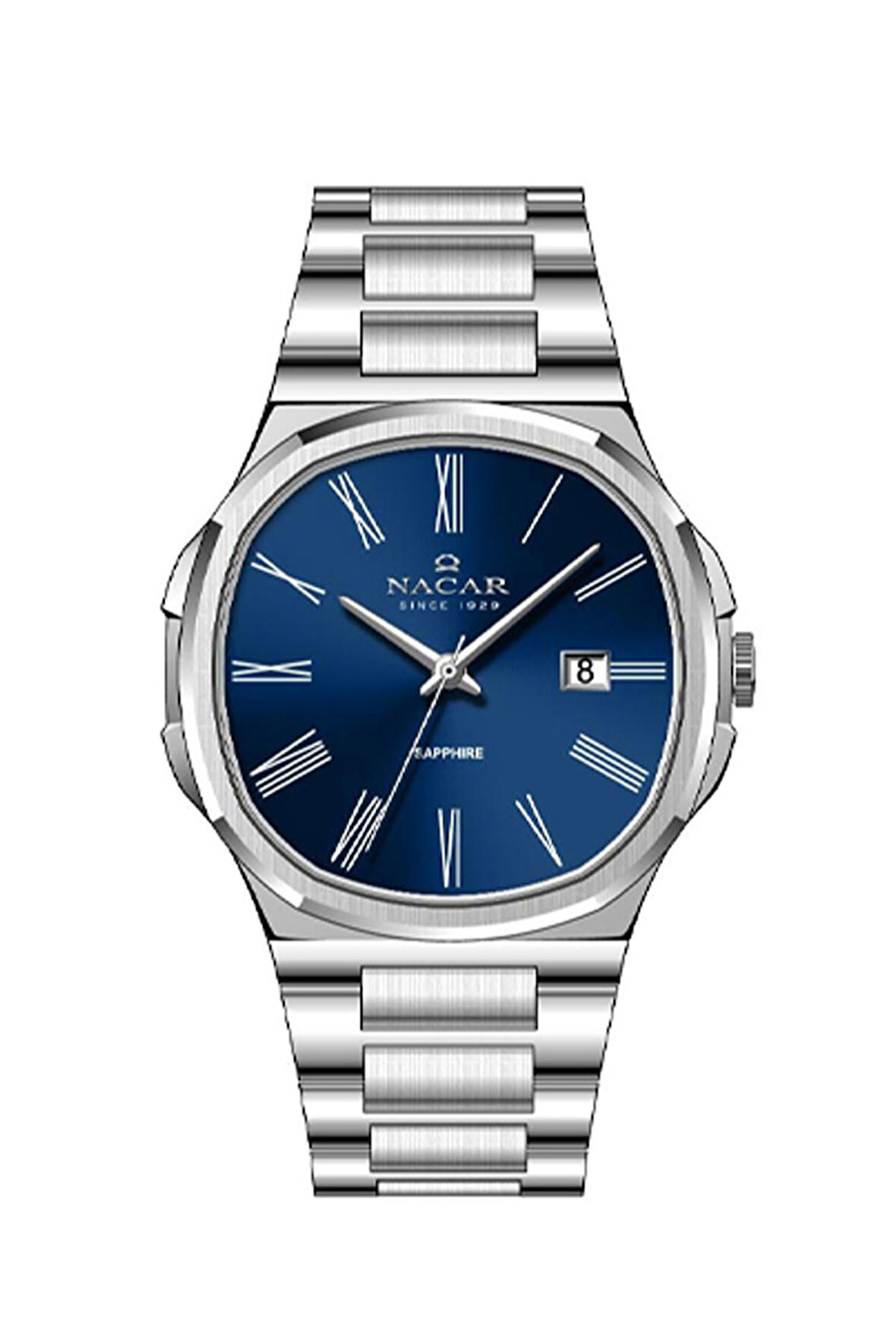 SAFİR CAM KLASİK GÜMÜŞ ERKEK KOL SAATİ NC33-298377-ALM