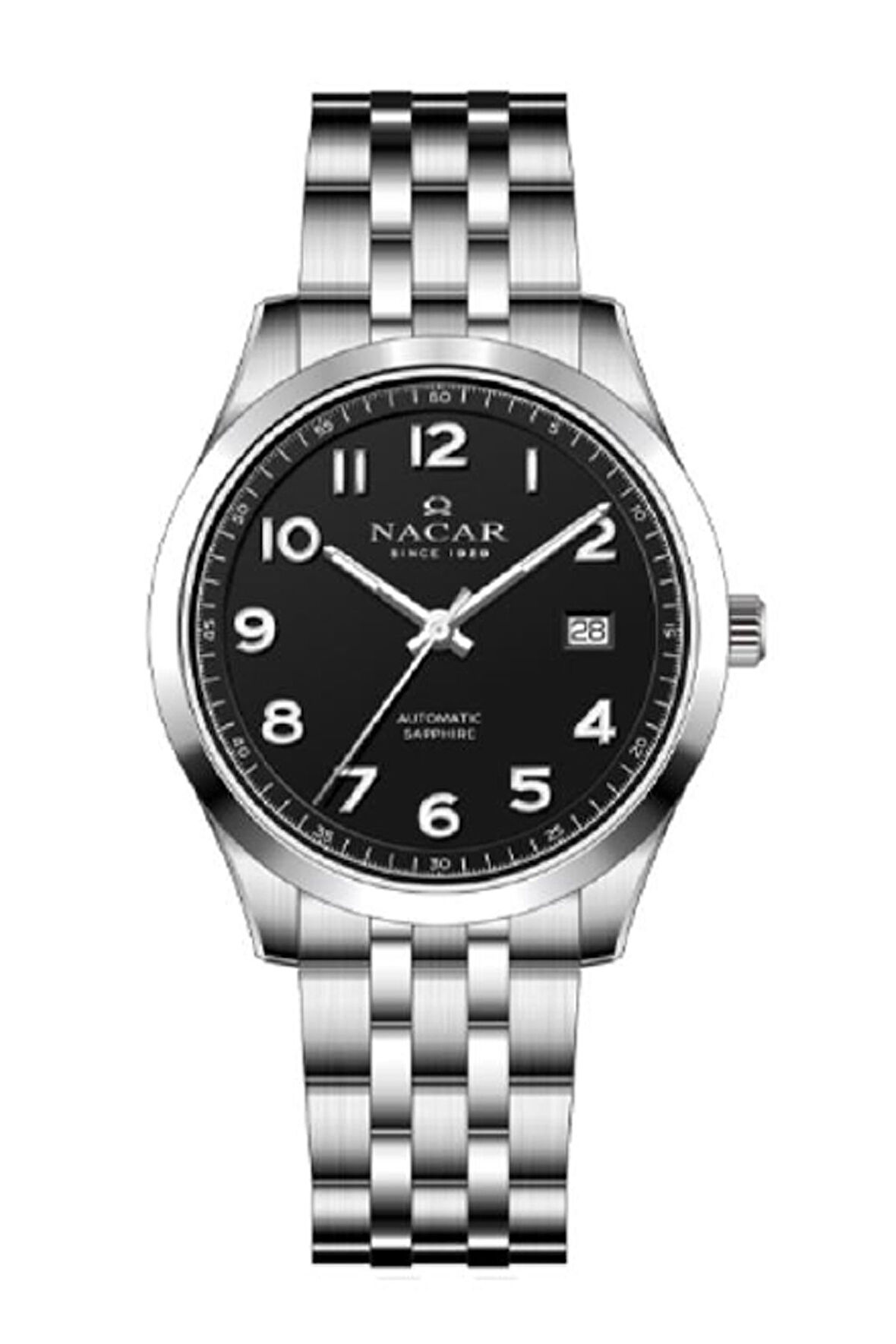SAFİR CAM KLASİK GÜMÜŞ ERKEK KOL SAATİ NC42-299358-ABM