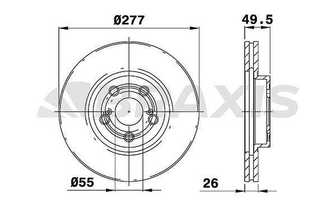 Toyota On Fren Diski (aynası) Havalı Toyota Avensis 1.6 03-08 (277x5) - Braxıs Ae0541
