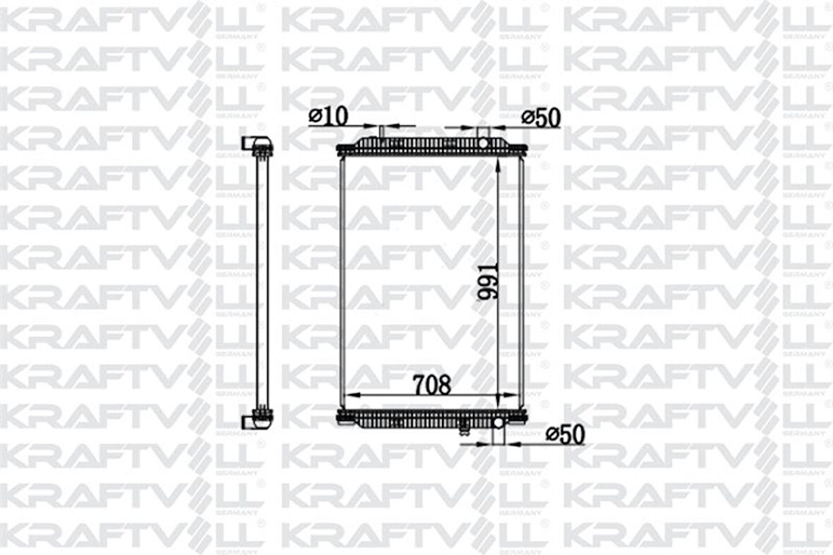 Renault Truck Motor Su Radyatoru Renault Premium DXI 430/450/460 Lander 430/460 > (991*708*48) Brazıng (mt) (cerce - Kraftvoll 08040039
