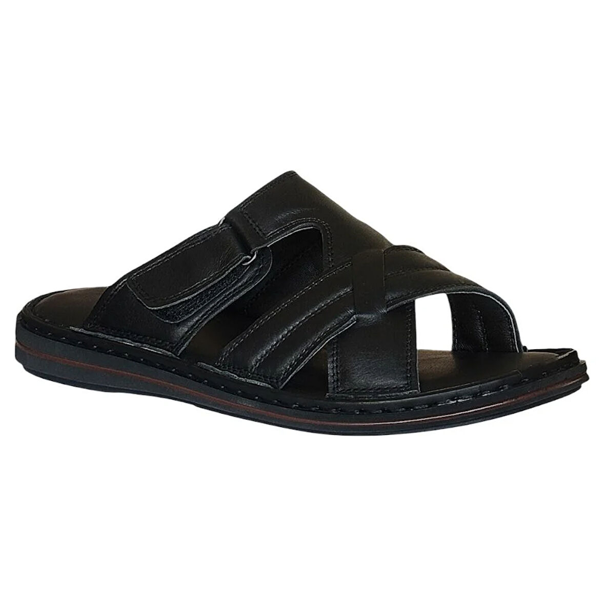 Cex 25Y TRV-12 Siyah Erkek Hakiki Deri Günlük Terlik