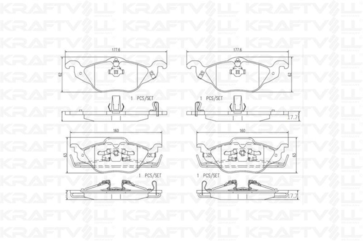Opel On Fren Balatası Astra G Zafıra A 98>10 - Kraftvoll 07010013
