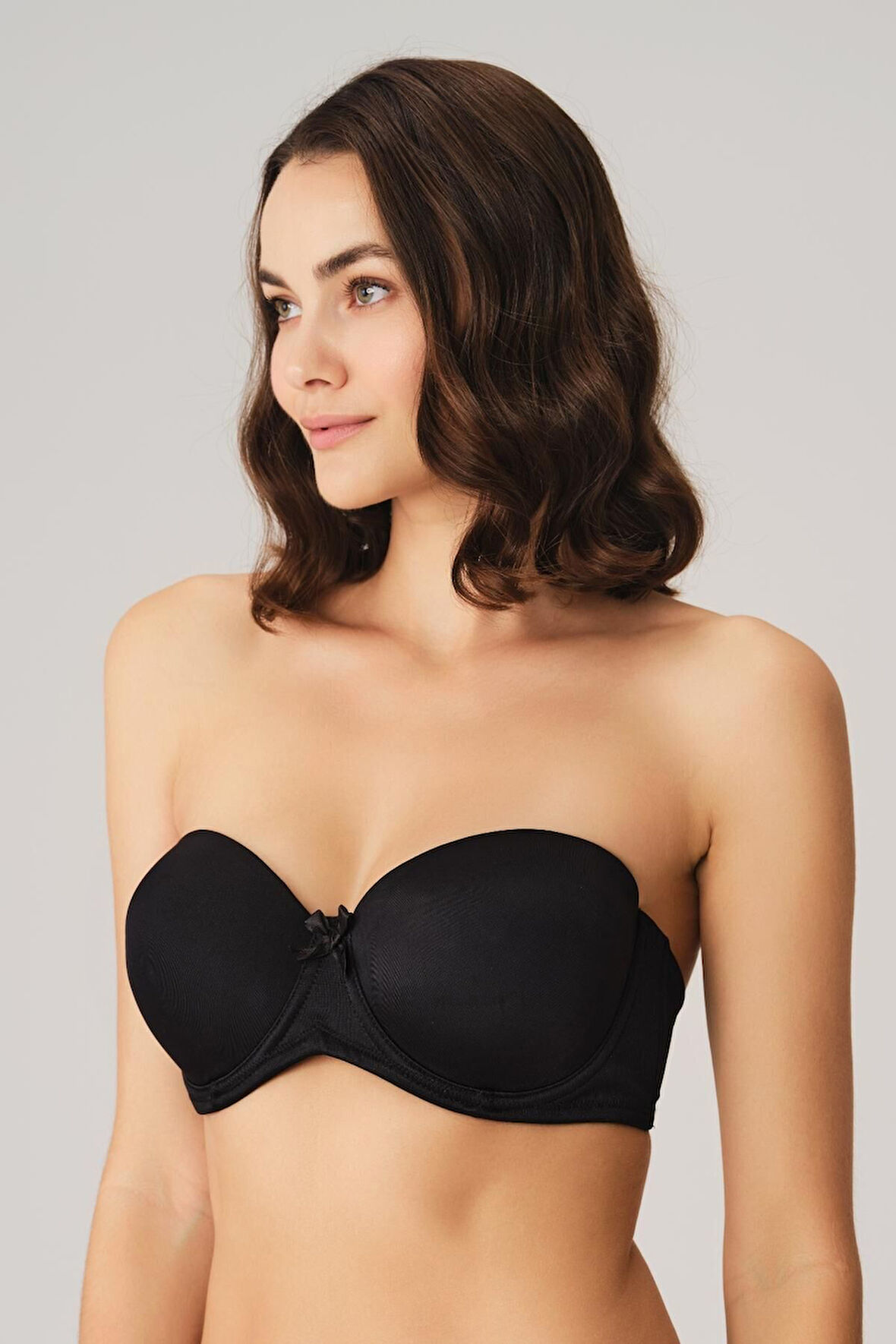 Kadın Balenli Desteksiz Dolgusuz Askısız Straplez Yumuşak Süngerli Günlük Klasik T-Shirt Sütyeni (3346) MAN3346