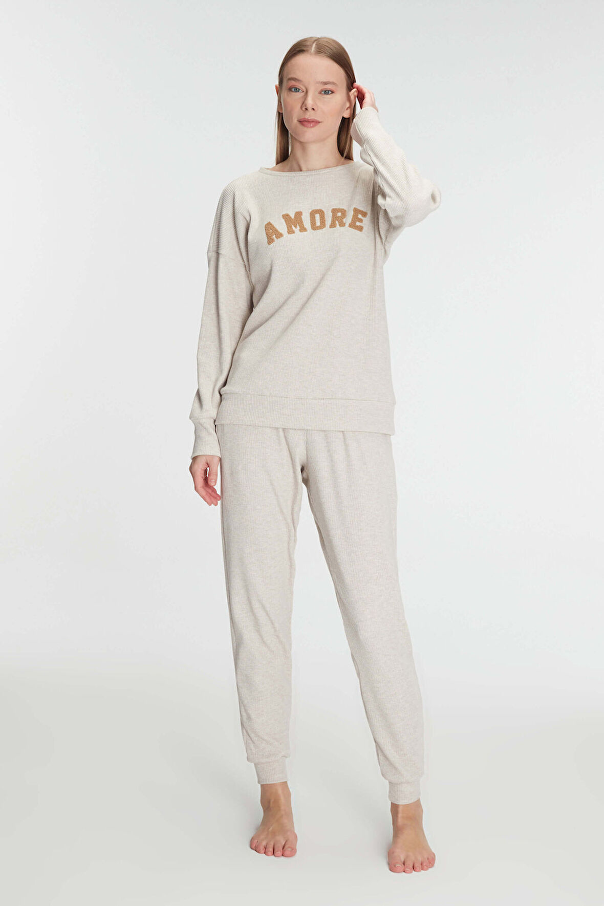 Anıl 11271 Kadın Yeni Sezon Kışlık Pamuklu Uzun Kol Pijama Takımı MAN11271