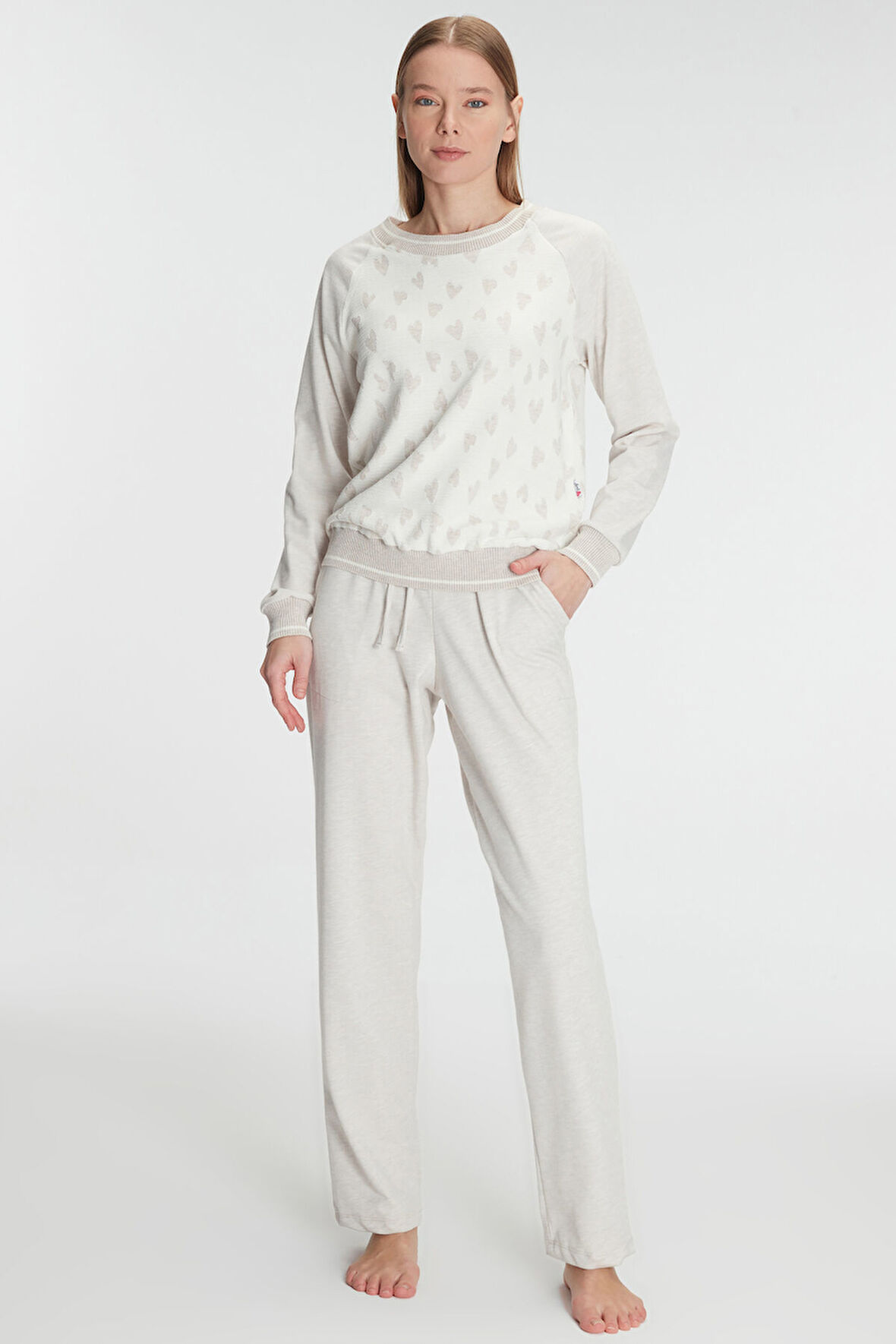 Anıl 11241 Kadın Uzun Kollu Sweatshirt Pantolon Takım Pijama Takımı MAN11241