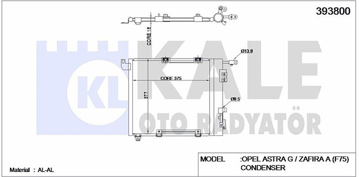 Opel Klima Radyatoru Astra G Zafıra A Y17dth Y17dtl Y22dtr 425×400×18 - Kale 393800