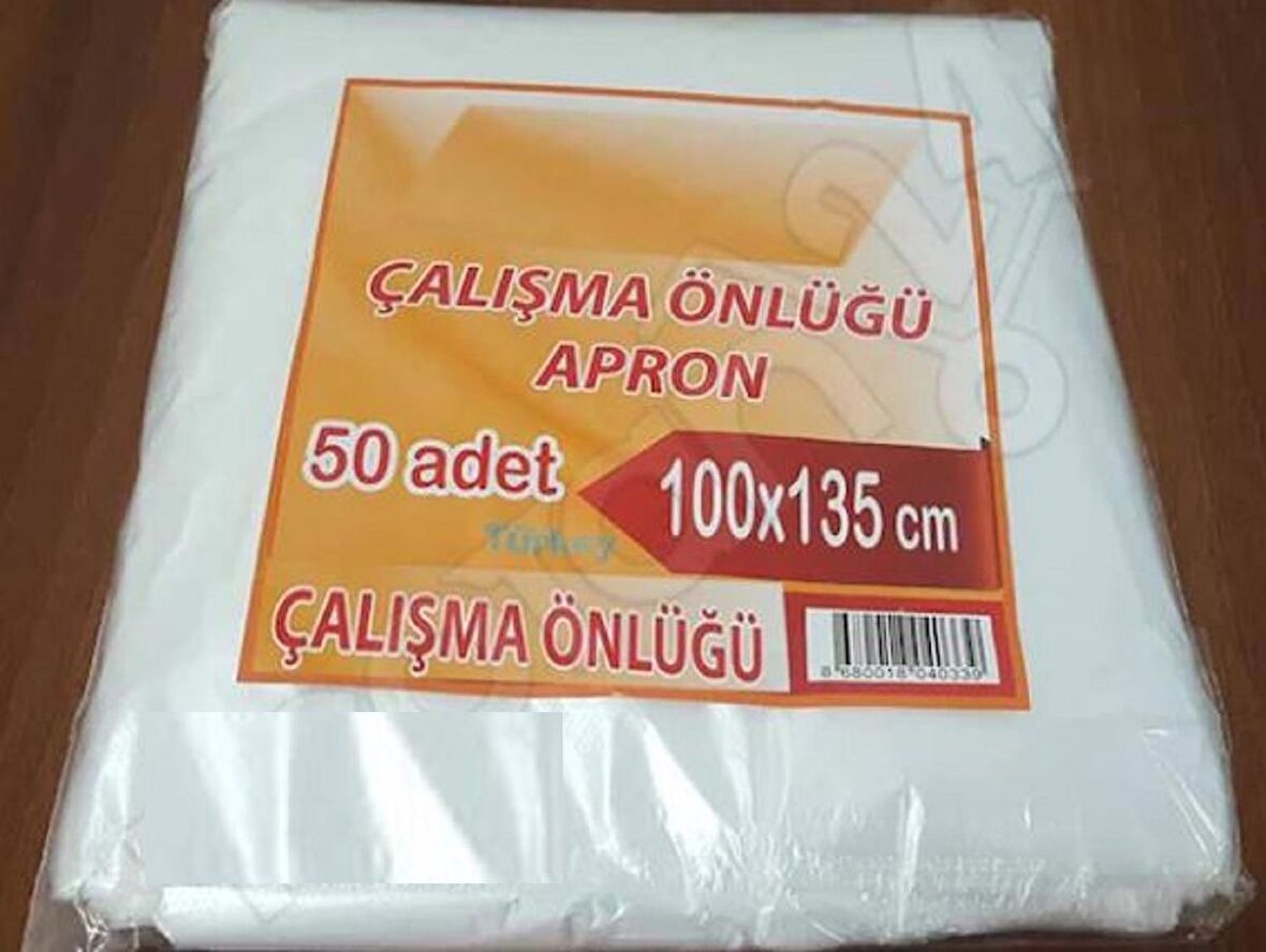 250 Adet Tek Kullanımlık Naylon Önlük Penuar Çalışma Boya Mutfak Kuaför Önlüğü Apron Kullan at