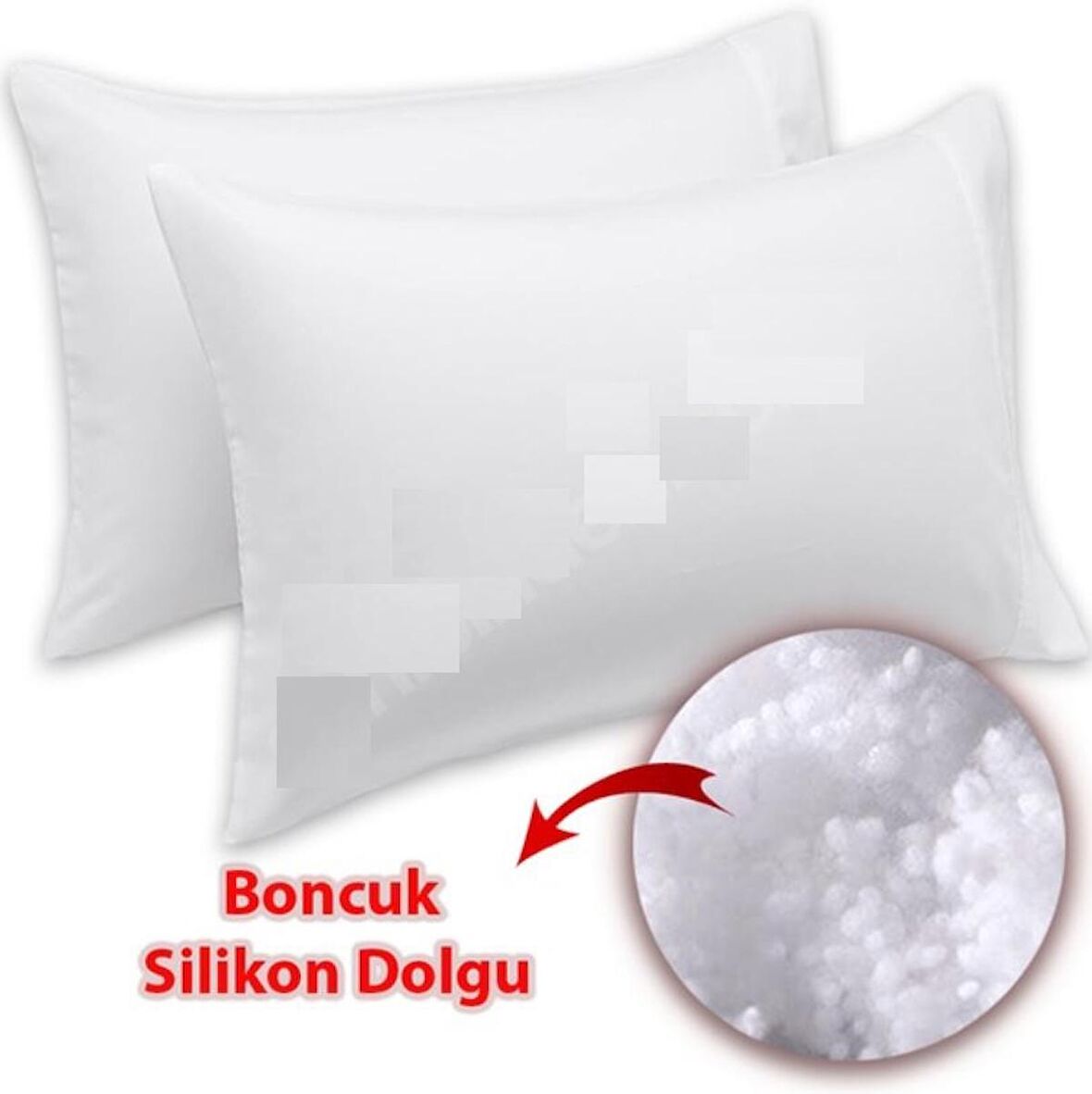 5 Adet Otel Tipi Boncuk Silikonlu Yastık Akfil 63 Tel Dokuma %100 Pamuk 50x70 Cm