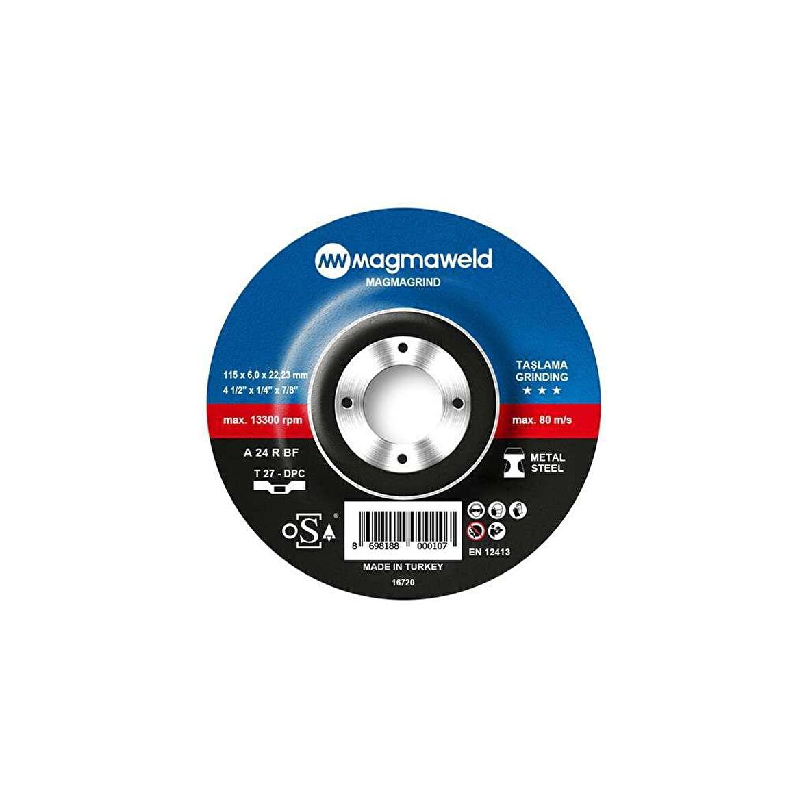 Magmaweld Magmagrind Taşlama Taşı -115x6.0x22mm-813M211567-A (25 Adet)