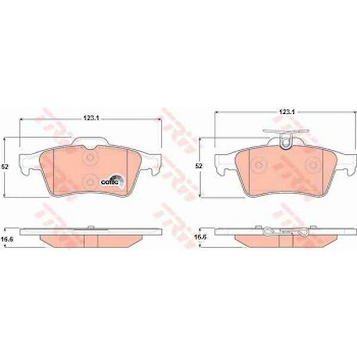 Renault Arka Fren Balatası Laguna II III Vectra C C Max Focus II 04 /> Focus II C Max (03 07) Connect 1,8tdc - Trw Gdb1621