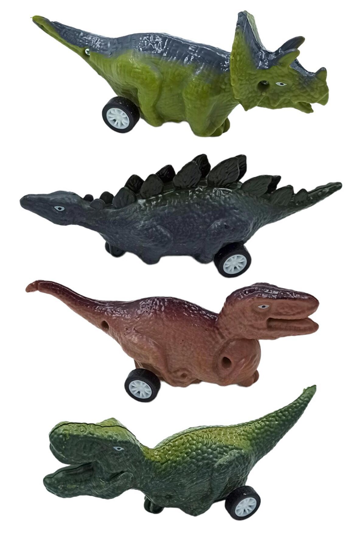 Oyuncak Dinozor Dörtlü Çek Bırak Özellikli 16cm. Dinozor Oyuncak Seti