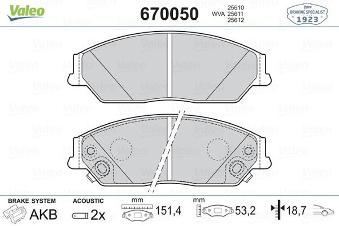 Toyota On Fren Balatası Toyota Camry 06-11 Lexus 12-> - Valeo 670050