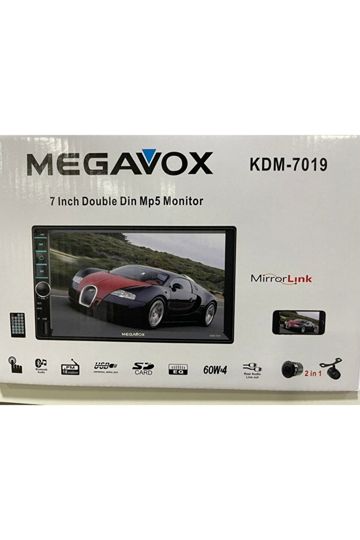 Kdm-7019 7’’ Hd Ekran Usb Sd Bluetooth Mirrorl Mp5 Kaliteli Double 2021 Model Kamera Hediye