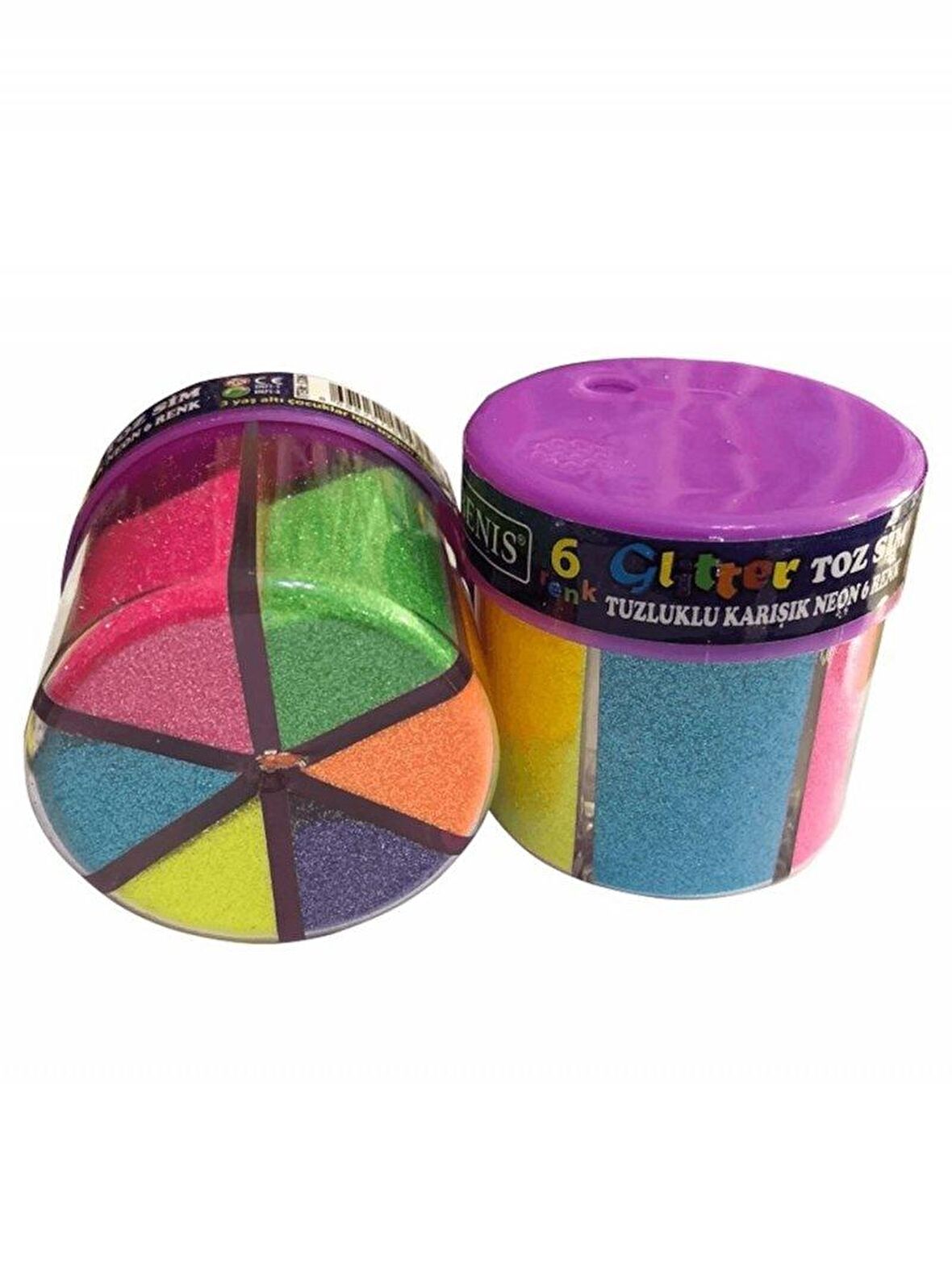 Rubenis Büyük Tuzluklu 6 Neon Renk Toz Sim
