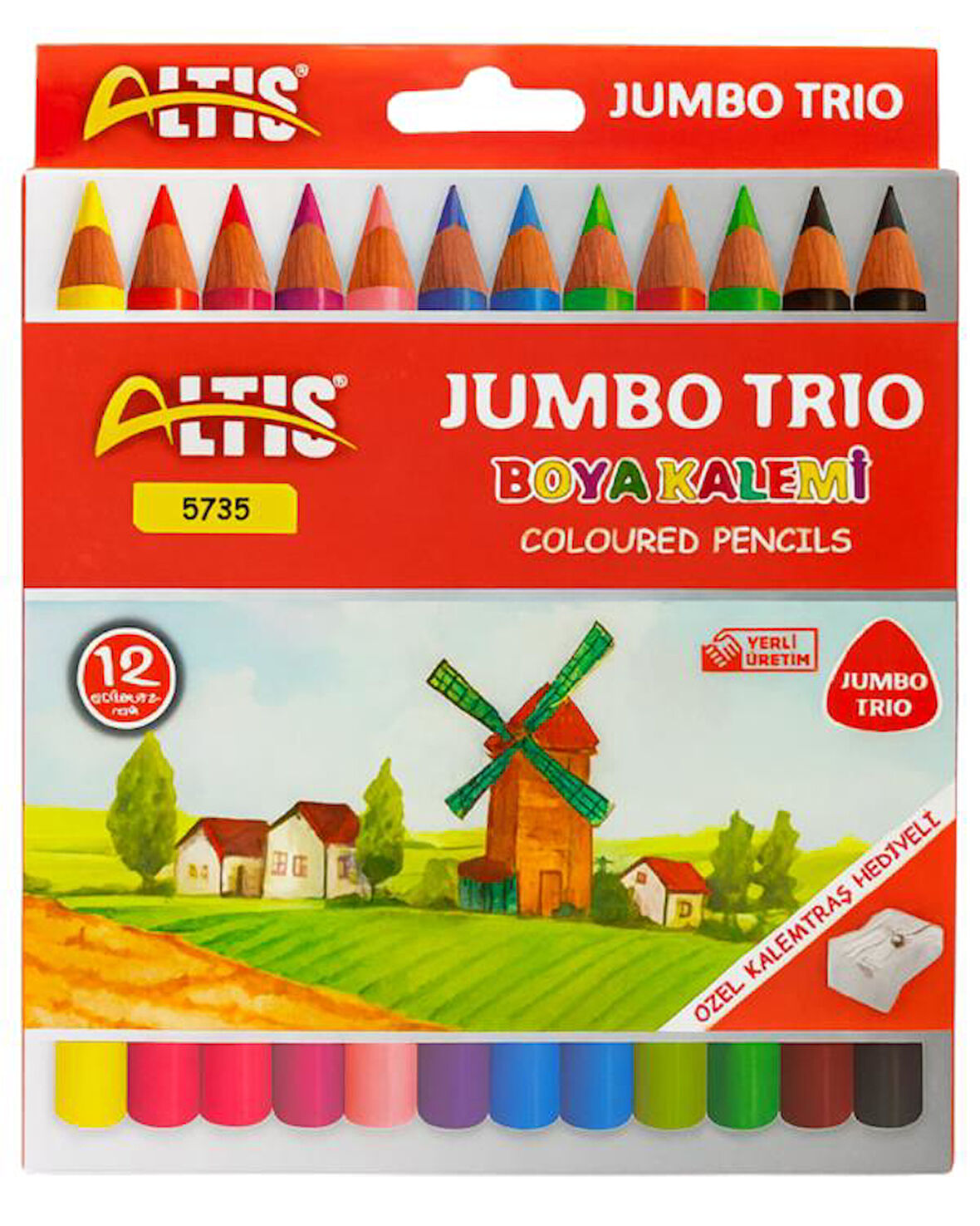 Altıs Jumbo Trio Kuru Boya Kalemi 12li 5735