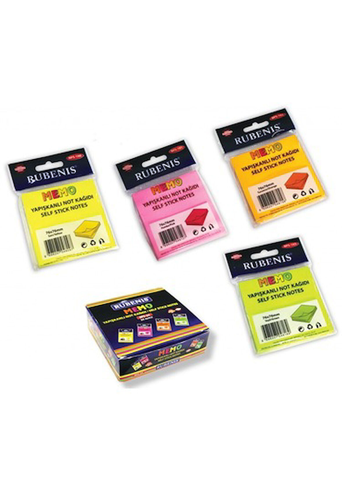 Rubenis Yapışkanlı Not Kağıdı 76x76 MM 50 Şeffaf Sarı 50 YP RPS-151-24-PKT