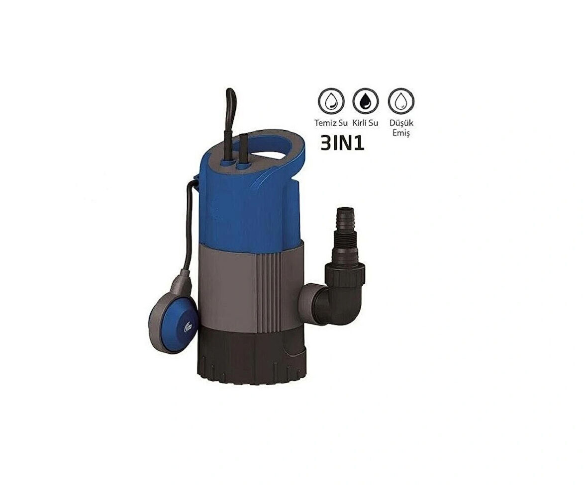 Factor CD900P 3N1 Plastik Gövdeli Düşük Emiş Drenaj Dalgıç Pompa
